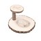 8-Inch tall 2 Tier Brown Natural Wood Stand Round Dessert Server Centerpiece